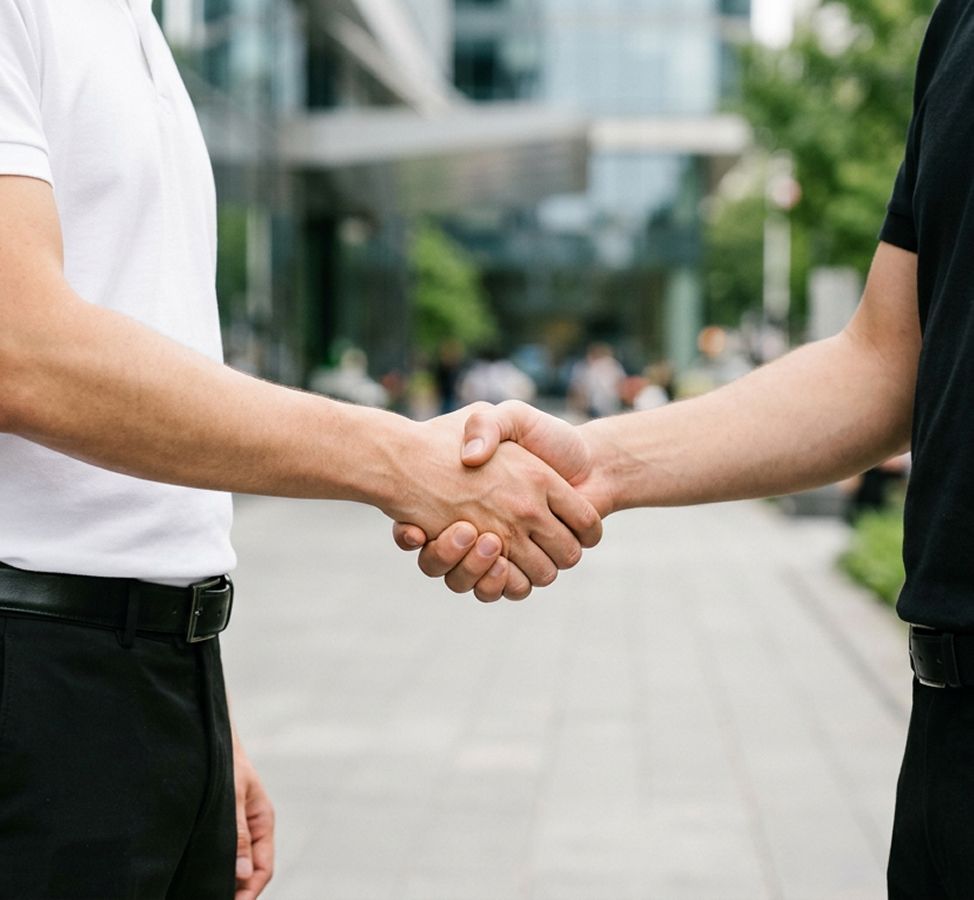 Two people shaking hands